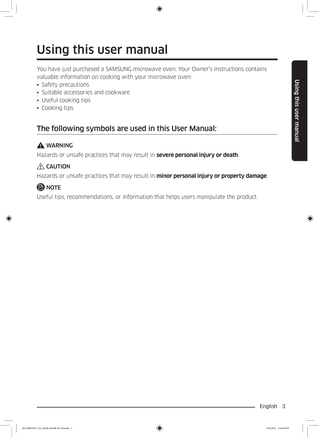 Samsung MC35J8055KT/ZA manual English  